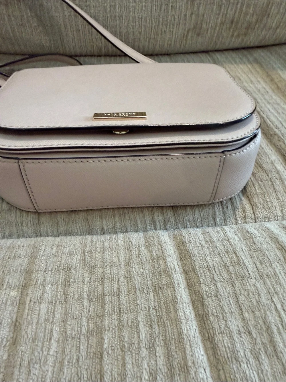 kate spade blush pink/beige Saffiano Leather Crossbody Bag Apx 9 by 7